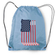 Hockey Drawstring Backpack - American Flag
