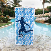 Soccer Premium Beach Towel - Girl Player