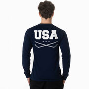 Hockey Tshirt Long Sleeve - USA(Back Design)
