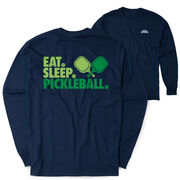 Pickleball Tshirt Long Sleeve - Eat. Sleep. Pickleball (Back Design)