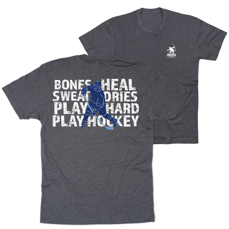 Hockey Short Sleeve T-Shirt - Bones Heal Hockey (Back Design) 