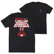 Baseball Short Sleeve T-Shirt - Baseball's My Favorite (Back Design)