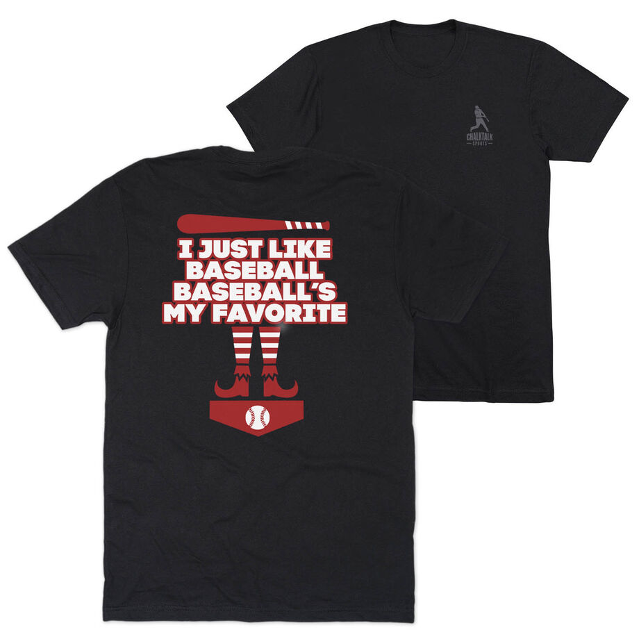 Baseball Short Sleeve T-Shirt - Baseball's My Favorite (Back Design)