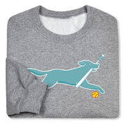 Softball Crewneck Sweatshirt - Mitts the Softball Dog