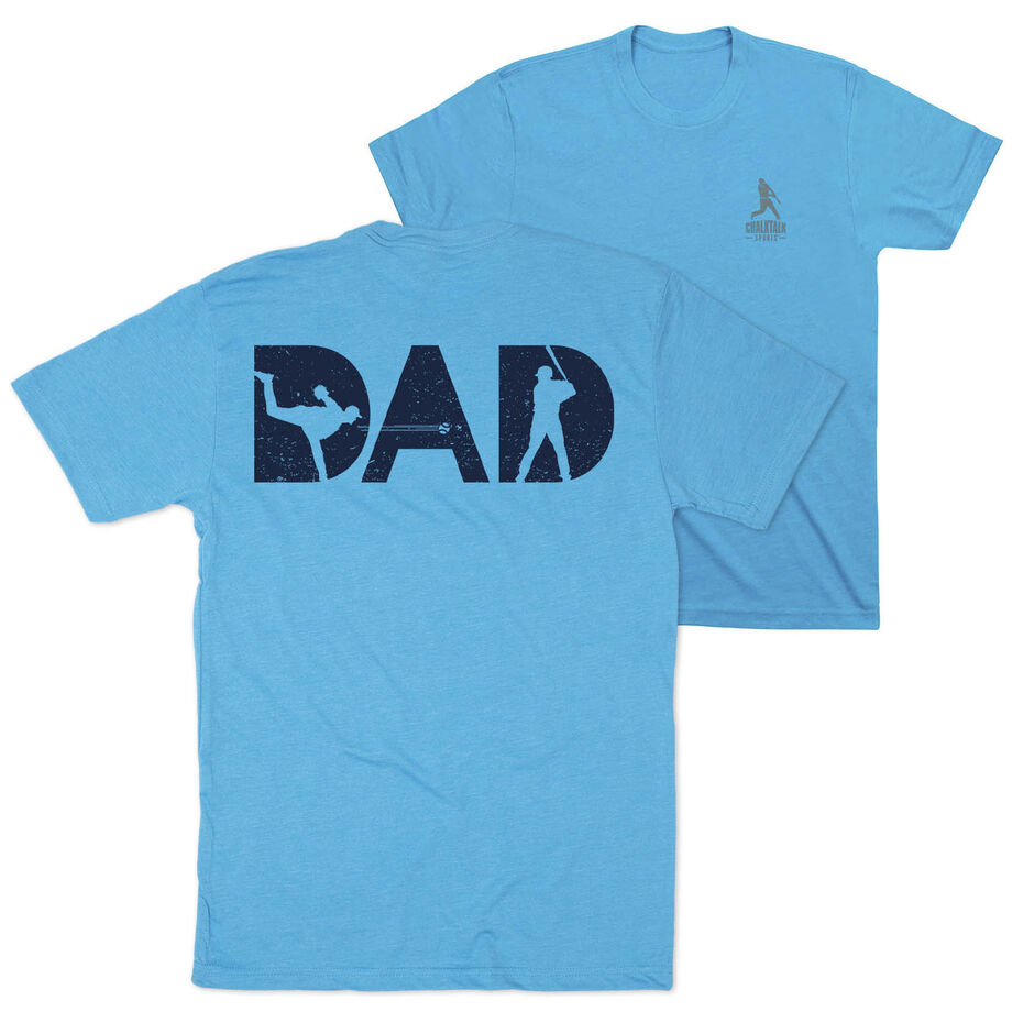 Baseball Short Sleeve T-Shirt - Baseball Dad Silhouette (Back Design)