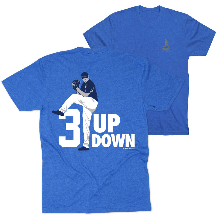 Baseball Short Sleeve T-Shirt - 3 Up 3 Down (Back Design)