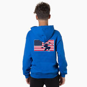 Hockey Hooded Sweatshirt - Patriotic Hockey (Back Design)