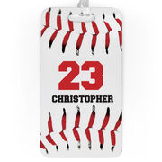 Baseball Bag/Luggage Tag - Personalized Big Number with Baseball