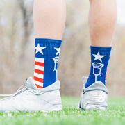 Guys Lacrosse Woven Mid-Calf Socks - Patriotic