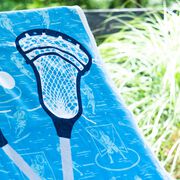 Guys Lacrosse Premium Beach Towel - Blue Crossed Sticks