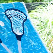 Guys Lacrosse Premium Beach Towel - Blue Crossed Sticks