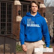 Baseball Hooded Sweatshirt - Eat Sleep Baseball Bold Text