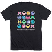 Cheerleading Short Sleeve T-Shirt - Cheer Makes Me Happy
