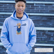 Guys Lacrosse Hooded Sweatshirt - Laxer the Lacrosse Dog