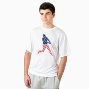 Baseball Short Sleeve Performance Tee - Baseball Stars and Stripes Player