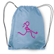 Field Hockey Drawstring Backpack Neon Field Hockey Girl