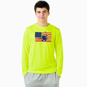 Hockey Long Sleeve Performance Tee - Hockey Land That We Love