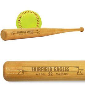 Engraved Mini Softball Bat - Banner