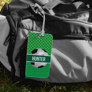 Soccer Bag/Luggage Tag - Personalized 2 Tier Patterns with Soccer Ball