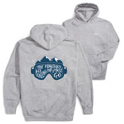 Skiing Hooded Sweatshirt - The Mountains Are Calling (Back Design)