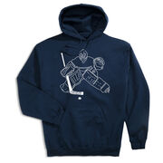 Hockey Hooded Sweatshirt - Hockey Goalie Sketch