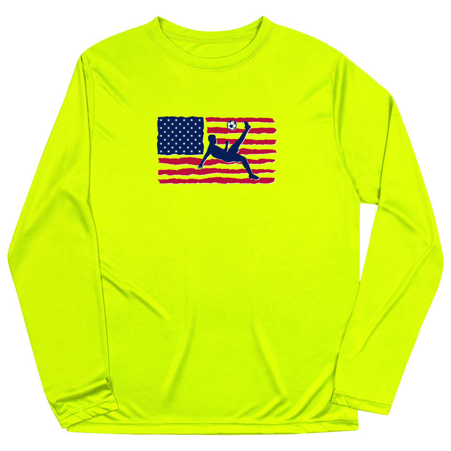 Soccer Long Sleeve Performance Tee - Guys Soccer Land That We Love
