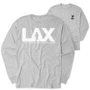 Guys Lacrosse Tshirt Long Sleeve - I'd Rather Lax (Back Design)