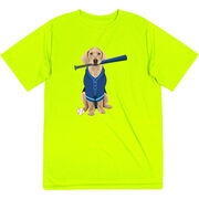 Baseball Short Sleeve Performance Tee - Dinger the Baseball Dog