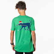 Hockey Short Sleeve T-Shirt - Christmas Dog (Back Design)