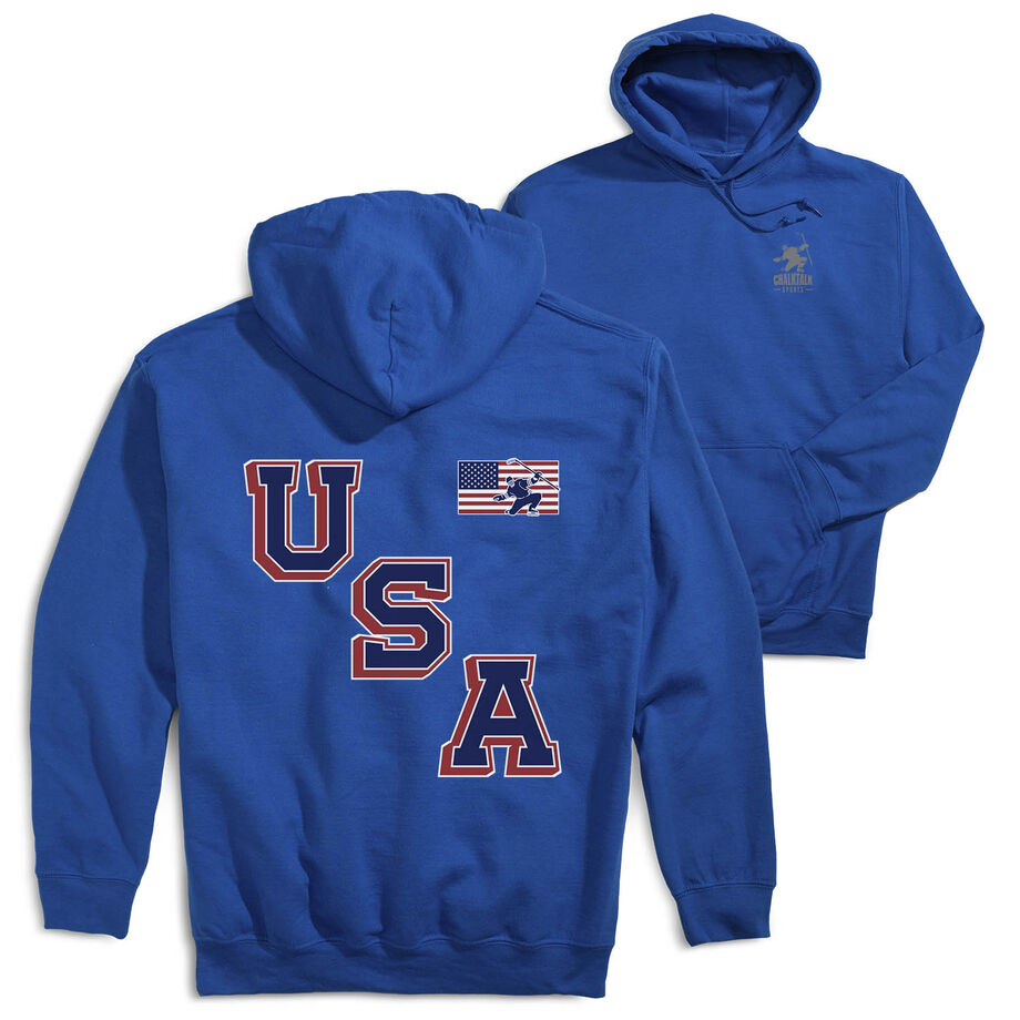 Hockey Hooded Sweatshirt - USA Gold (Back Design)