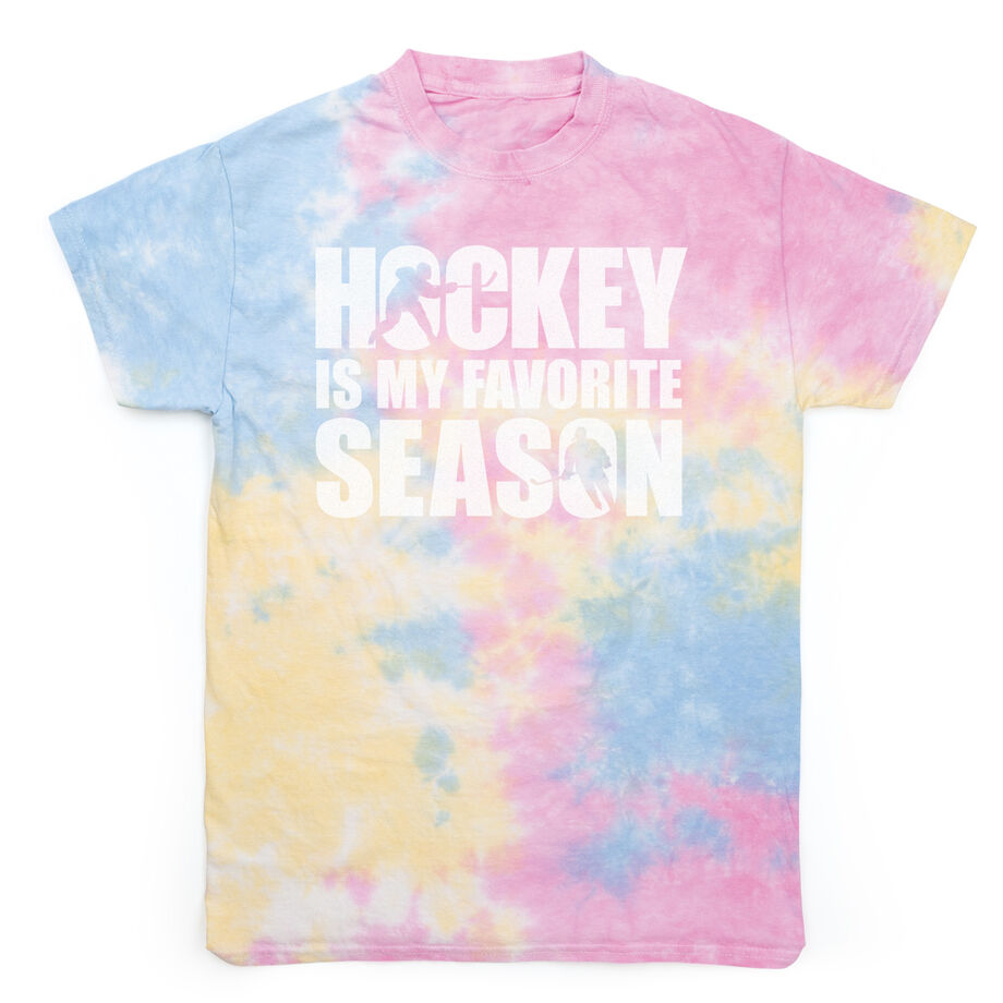 Hockey Short Sleeve T-Shirt - Hockey Is My Favorite Season Tie Dye
