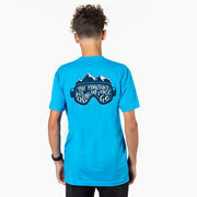 Skiing Short Sleeve T-Shirt - The Mountains Are Calling (Back Design)