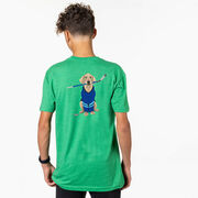Hockey Short Sleeve T-Shirt - Puck The Hockey Dog (Back Design)