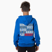 Hockey Hooded Sweatshirt - Bones Saying (Back Design)
