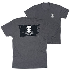 Guys Lacrosse Short Sleeve T-Shirt - Lax Pirate Flag (Back Design)