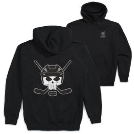 Hockey Hooded Sweatshirt - Hockey Helmet Skull (Back Design)