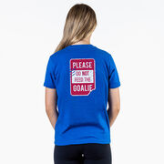 Hockey Short Sleeve T-Shirt - Don't Feed The Goalie (Back Design)