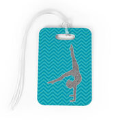 Gymnastics Bag/Luggage Tag - Faux Glitter Chevron Pattern