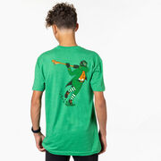 Guys Lacrosse Short Sleeve T-Shirt - Lacrosse Leprechaun (Back Design)