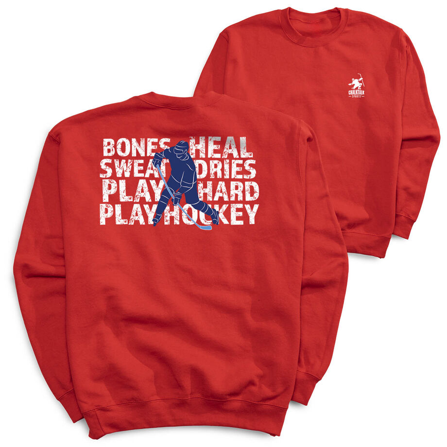 Hockey Crewneck Sweatshirt - Bones Heal Hockey (Back Design)