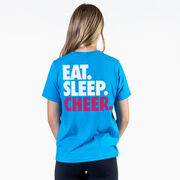 Cheerleading Short Sleeve T-Shirt - Eat Sleep Cheer (Back Design)