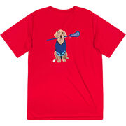 Guys Lacrosse Short Sleeve Performance Tee - Laxer the Lacrosse Dog