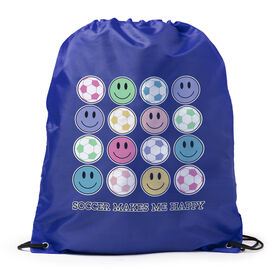Soccer Drawstring Backpack - Soccer Makes Me Happy