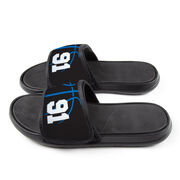 Basketball Repwell&reg; Slide Sandals - Basketball Lines with Number