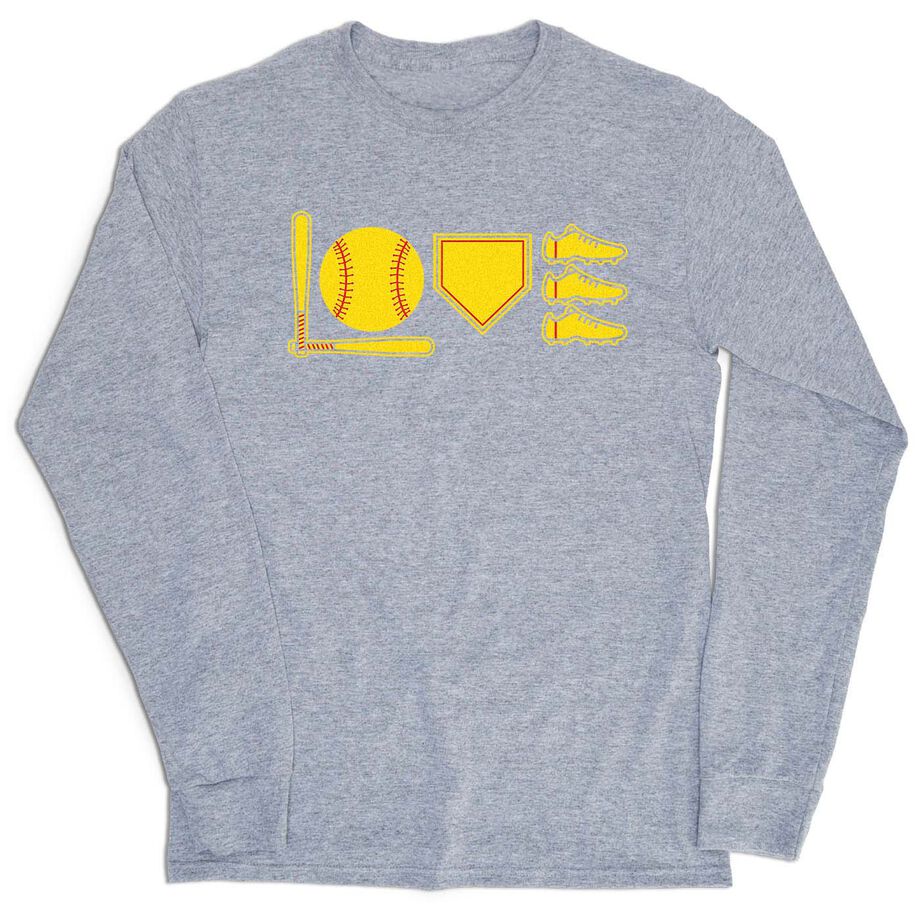Softball Tshirt Long Sleeve - Love To Play - Personalization Image