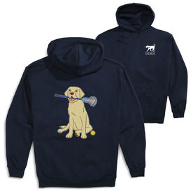 Girls Lacrosse Hooded Sweatshirt - Chase The Lax Dog (Back Design)