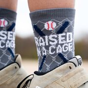 Baseball Woven Mid-Calf Socks - Raised in a Cage