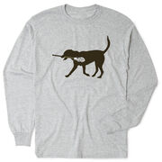 Guys Lacrosse Tshirt Long Sleeve - Max The Lax Dog