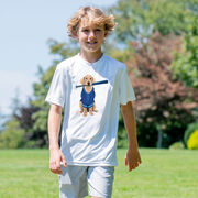 Baseball Short Sleeve Performance Tee - Dinger the Baseball Dog
