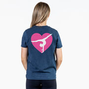 Gymnastics Short Sleeve T-Shirt - Gymnast Heart (Back Design)